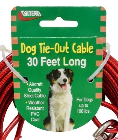 Tie-out Cable 30FT, Carded